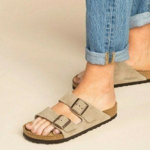 arizona suede leather taupe birkenstock